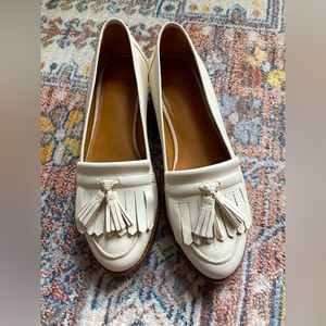Sézane Cream Leather Loafers